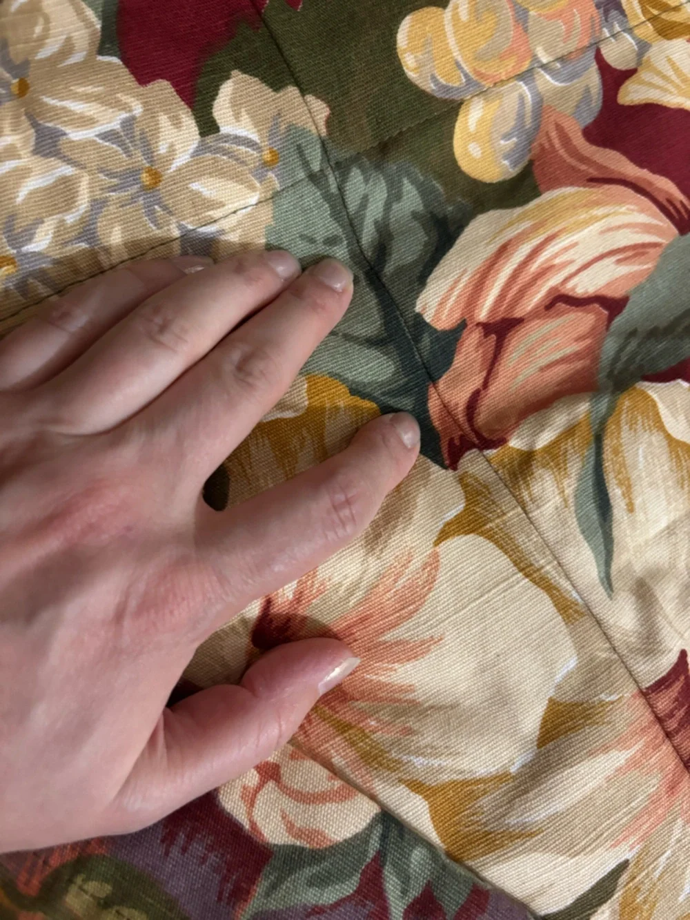 Vintage Floral Botanical Curtain Panels Drapes with striped edges